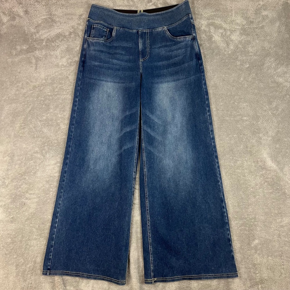 Halara Flex Wide Leg Jeans Womens L High-Rise Tummy Control Stretch Comfort